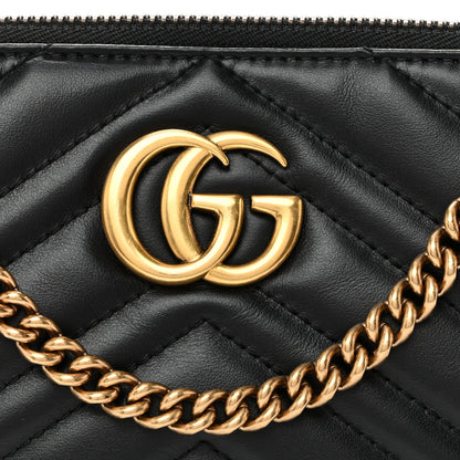Gucci Calfskin Matelasse Mini GG Marmont Chain Bag Black 7 of 10