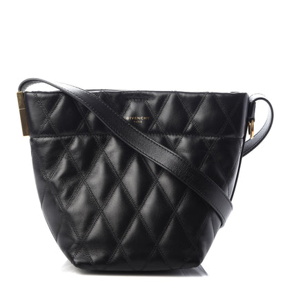 Givenchy Lambskin Quilted Mini GV Bucket Bag Black 1 of 9