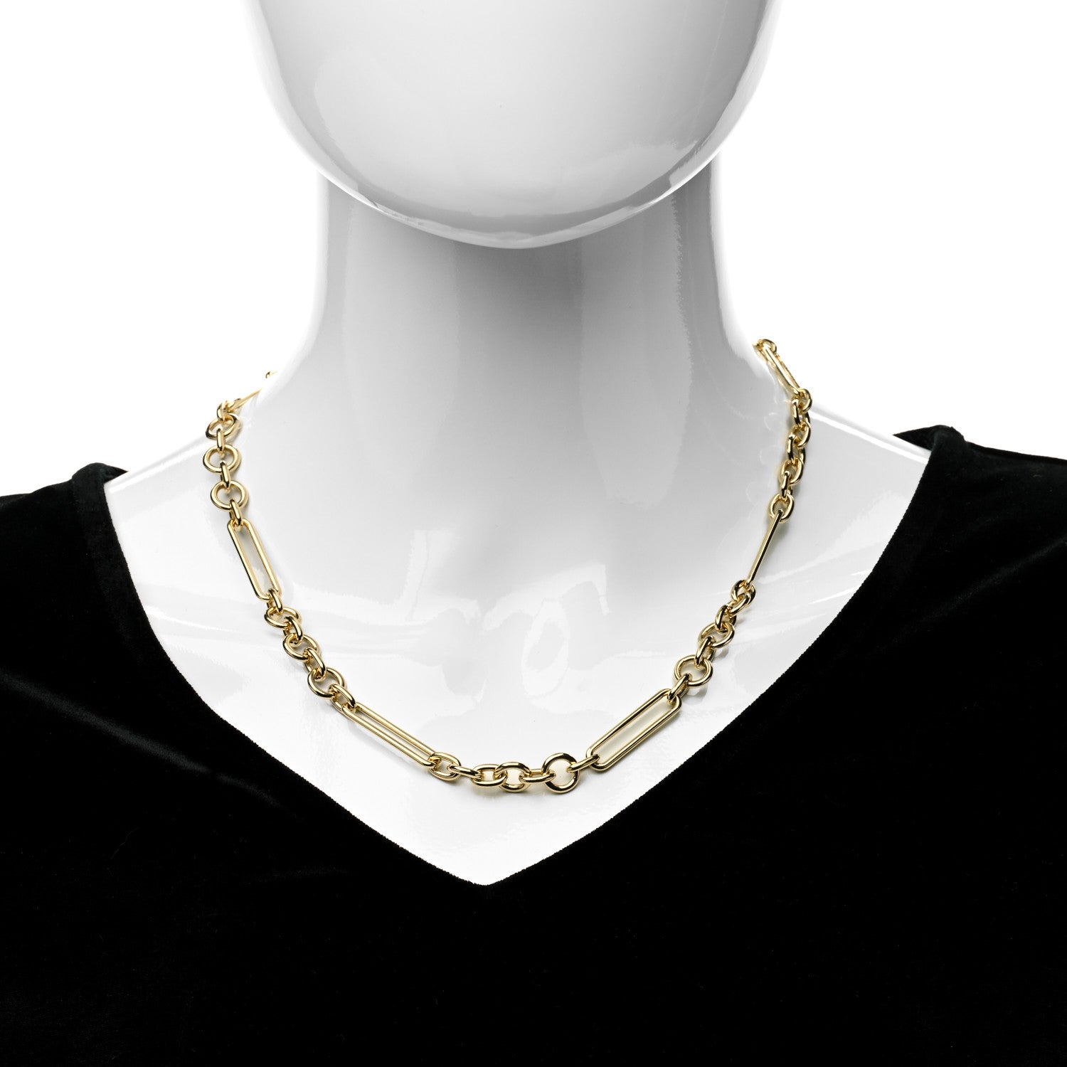 Foundrae 18K Yellow Gold Sister Hook Midsized Mixed Chain Necklace 19.5" 2 of 5