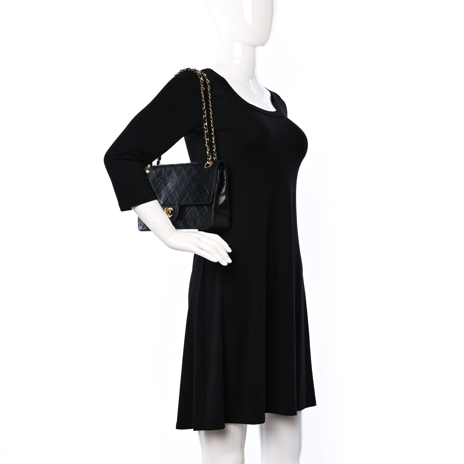 Chanel Lambskin Quilted Medium Double Flap Black 2 of 11