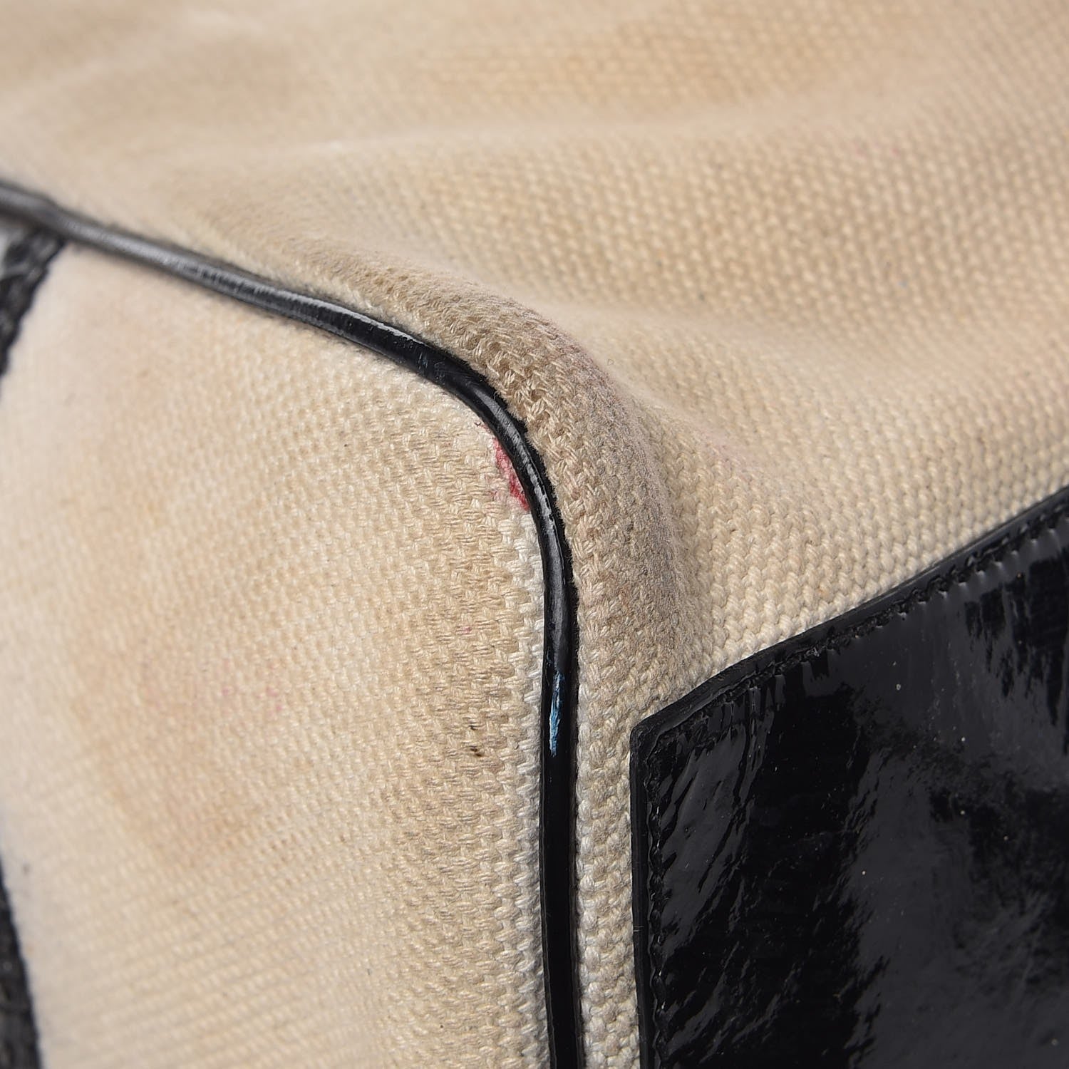 Fendi Canvas Patent Grommet De Jour Tote Natural 21 of 22