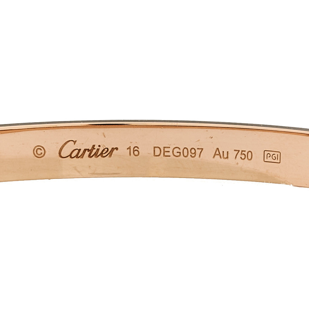Cartier 18K Pink Gold LOVE Bracelet 16 4 of 9