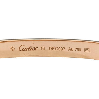 Cartier 18K Pink Gold LOVE Bracelet 16 4 of 9