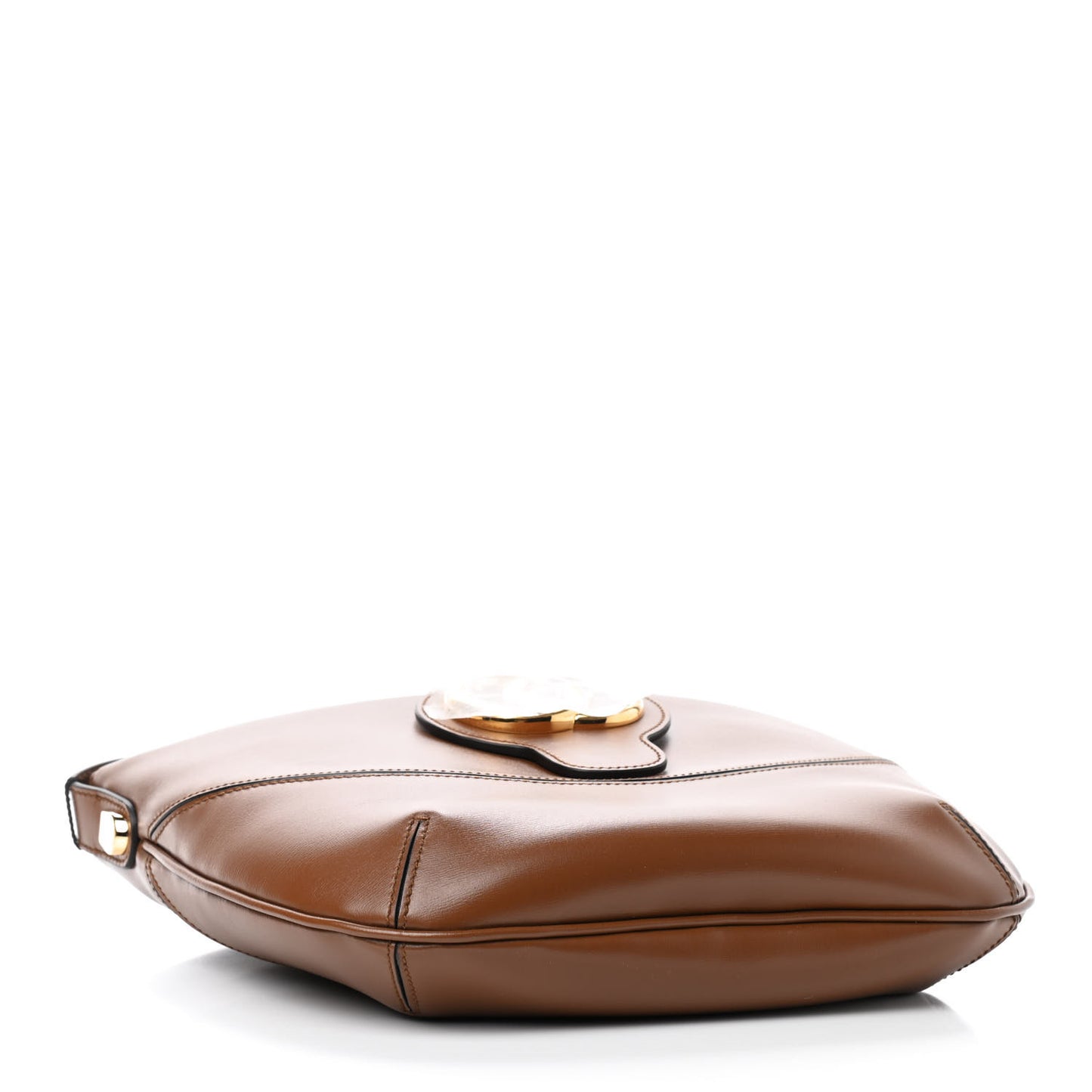 Boarded Plutone Calfskin Medium Arli Shoulder Bag Nocciola