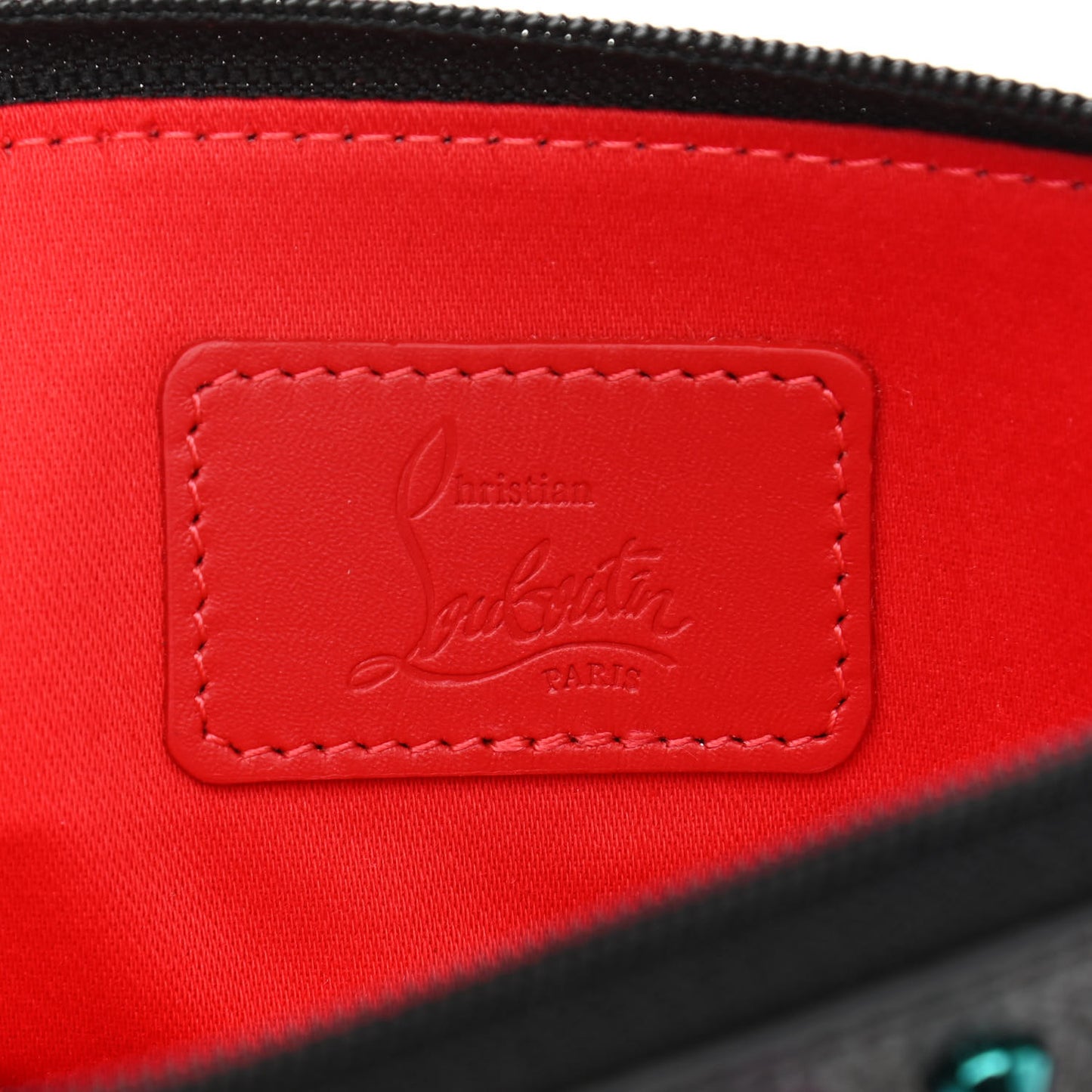 Empire Calfskin Spikes Loubilab Clutch Black Multicolor