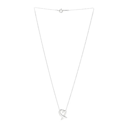 Tiffany Sterling Silver Small Paloma Picasso Loving Heart Pendant Necklace 3 of 4