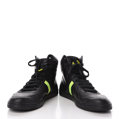 Gucci Calfskin GG Viaggio High-Top Sneakers 10.5 Black Green Fluo 5 of 20