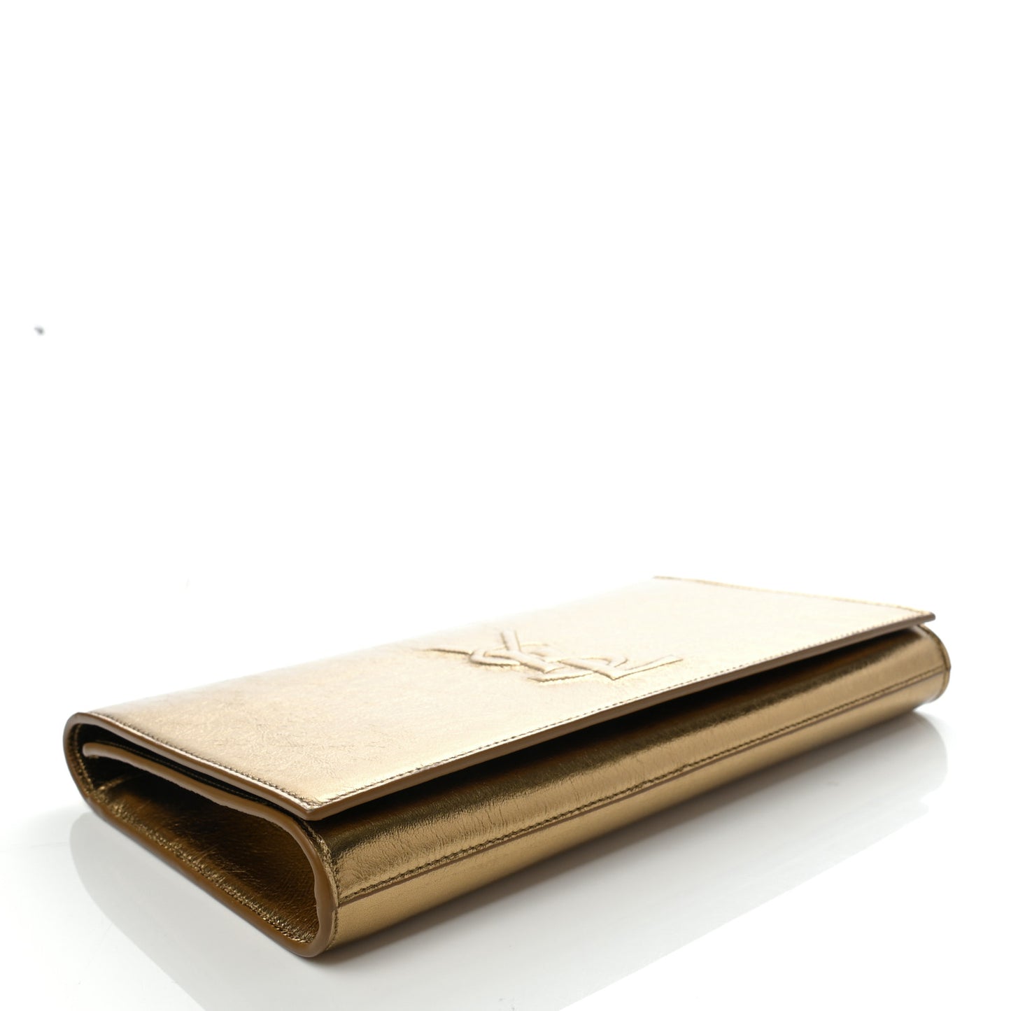 Metallic Calfskin Monogram Large Belle De Jour Clutch Gold