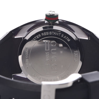 Gucci Stainless Steel Rubber 36mm Sync Web Quartz Watch Black 6 of 8