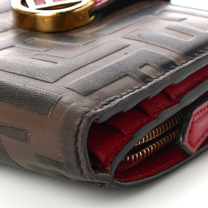 Fendi Vitello Cruise F is Fendi Bi-Color FF 1974 Embossed Compact Wallet Maya Black Fragola 9 of 10