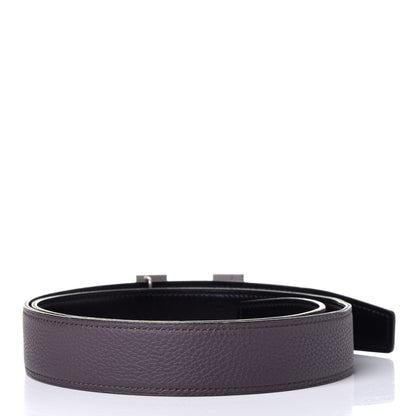 Hermes Box Togo Strie 32mm H Belt 80 Black Etain 2 of 7