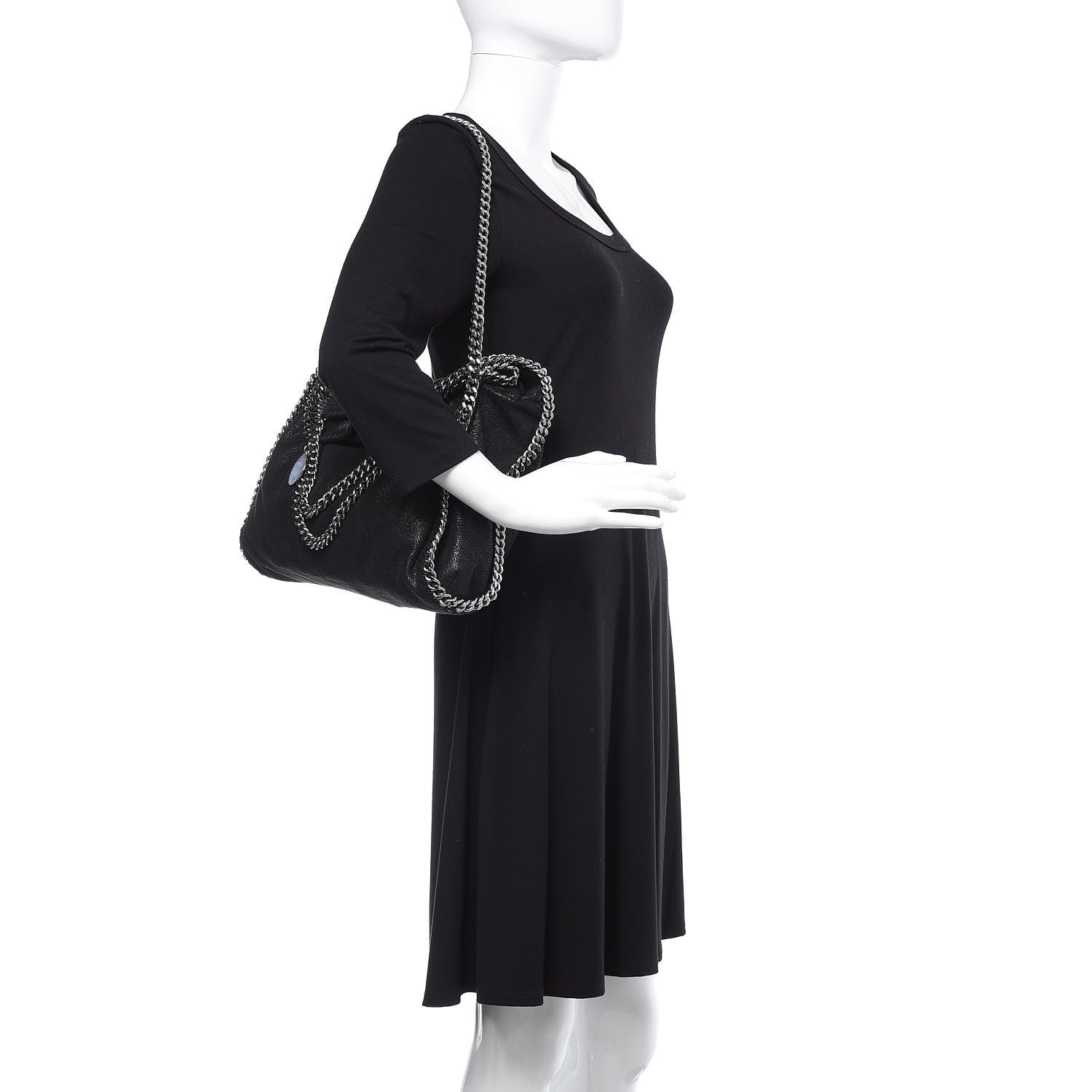 Stella McCartney Shaggy Deer Small Falabella Fold Over Tote Black 2 of 10