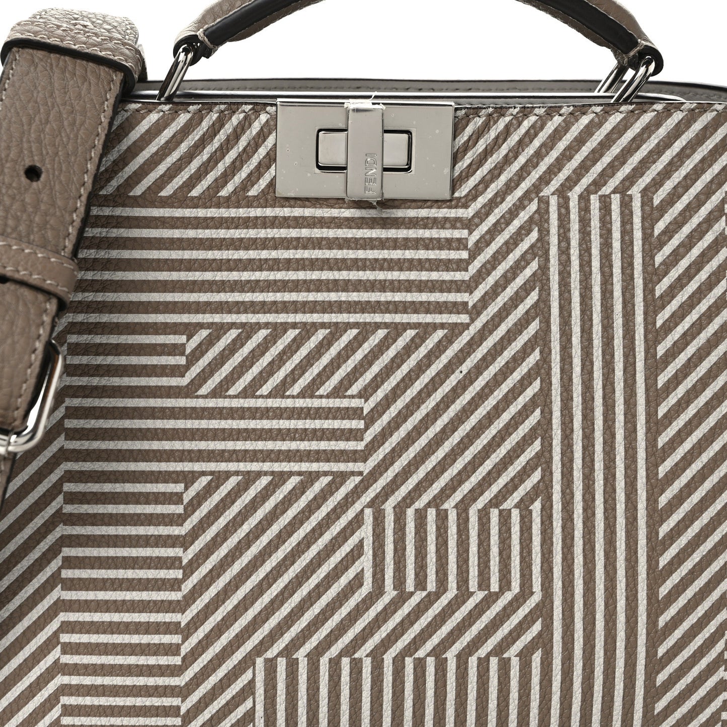 Cuoio Romano Striped Macro FF Bicolor Mini Peekaboo I SEE U Satchel Ghianda