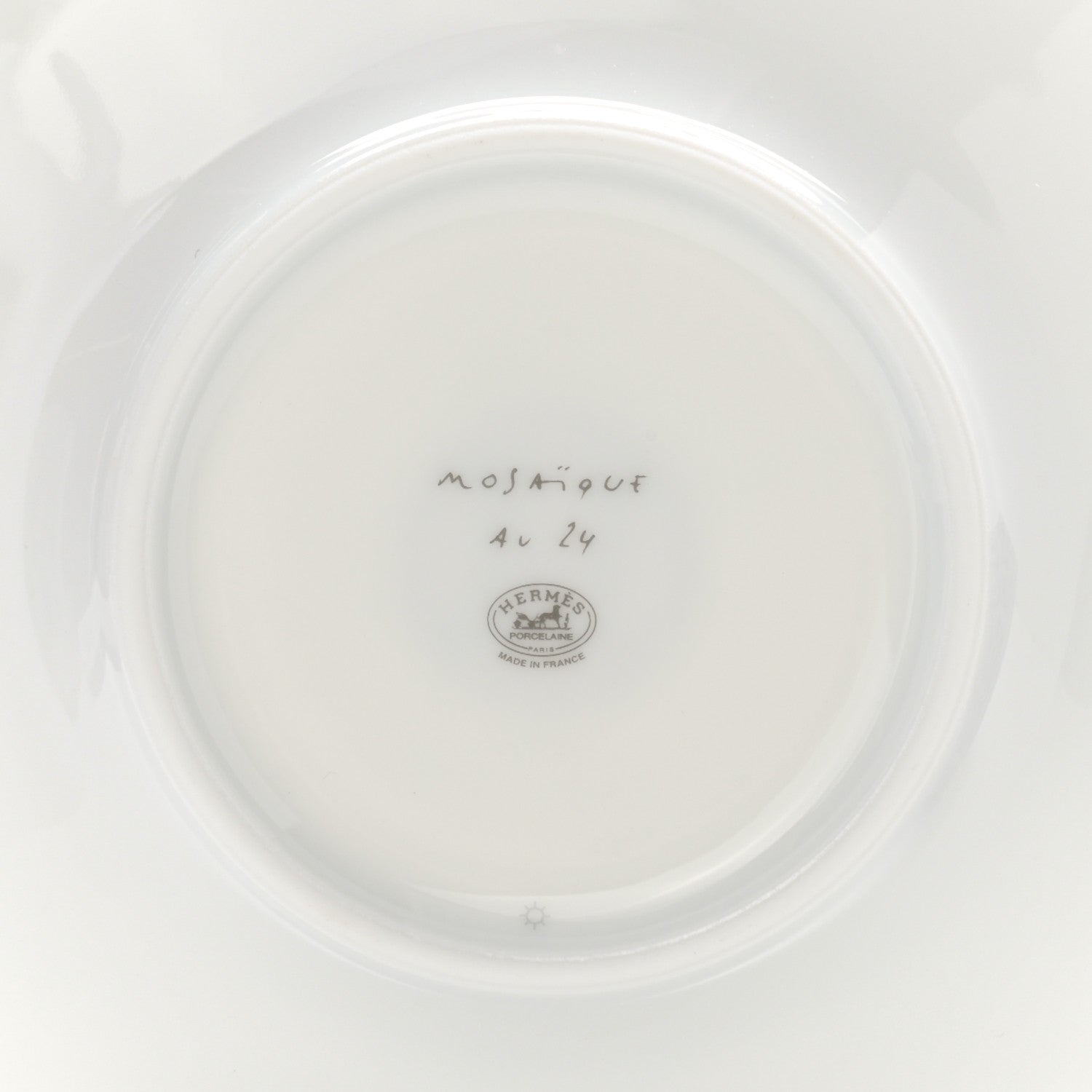 Hermes Porcelain Mosaique Au 24 Platine Tea Cup And Saucer Set Of 2 Platinum 6 of 8