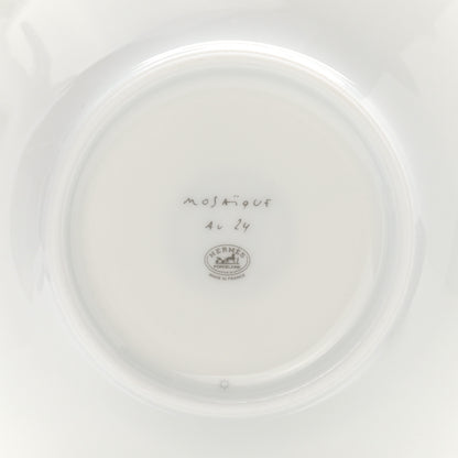 Hermes Porcelain Mosaique Au 24 Platine Tea Cup And Saucer Set Of 2 Platinum 6 of 8