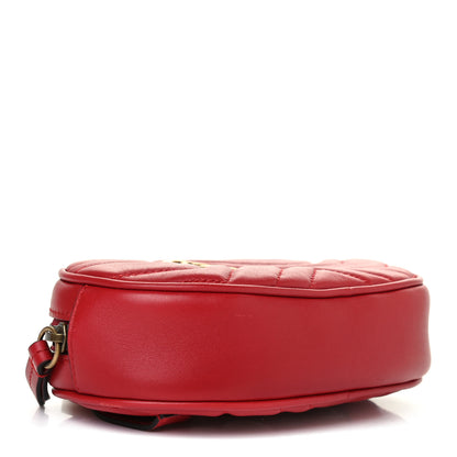 Gucci Calfskin Matelasse GG Marmont Belt Bag 95 38 Hibiscus Red 3 of 4