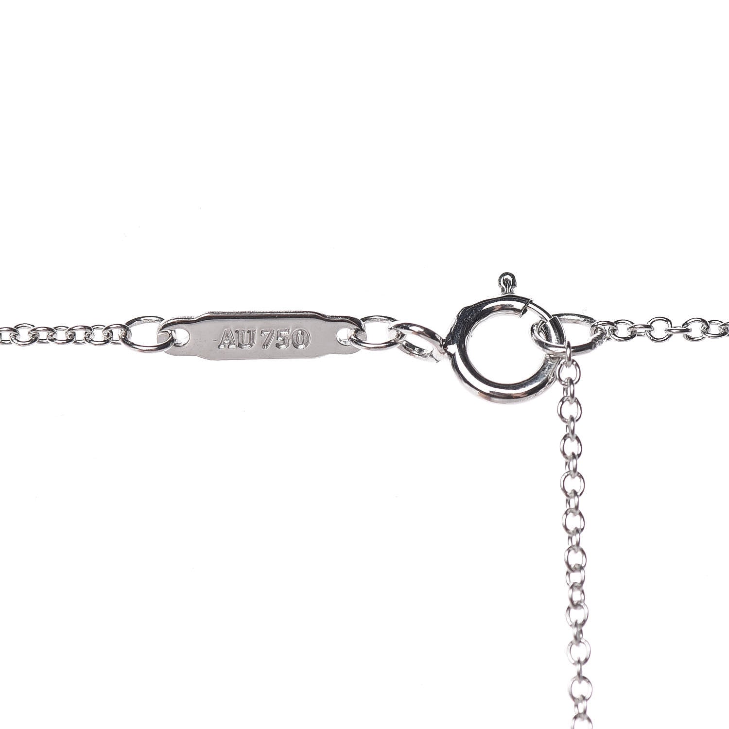 Tiffany 18K White Gold Small T Smile Pendant Necklace 5 of 6