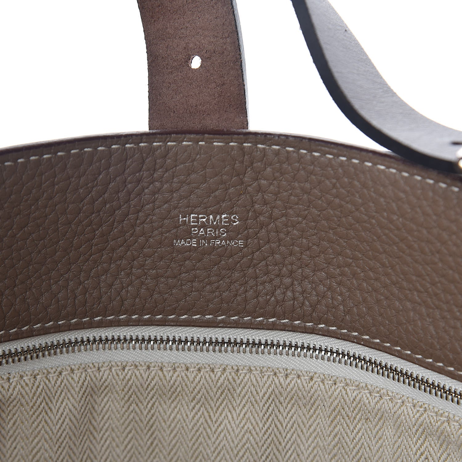 Hermes Taurillon Clemence Marwari GM Etoupe 6 of 9