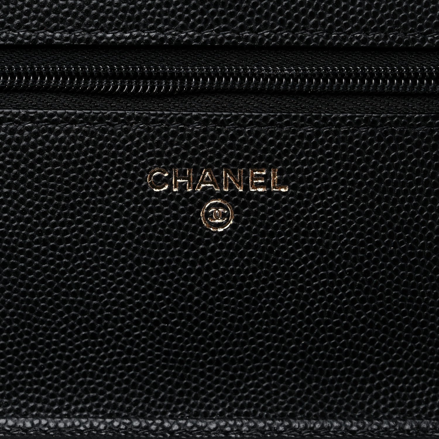 Chanel Caviar Quilted Striated CC Wallet On Chain WOC Black 5 of 10