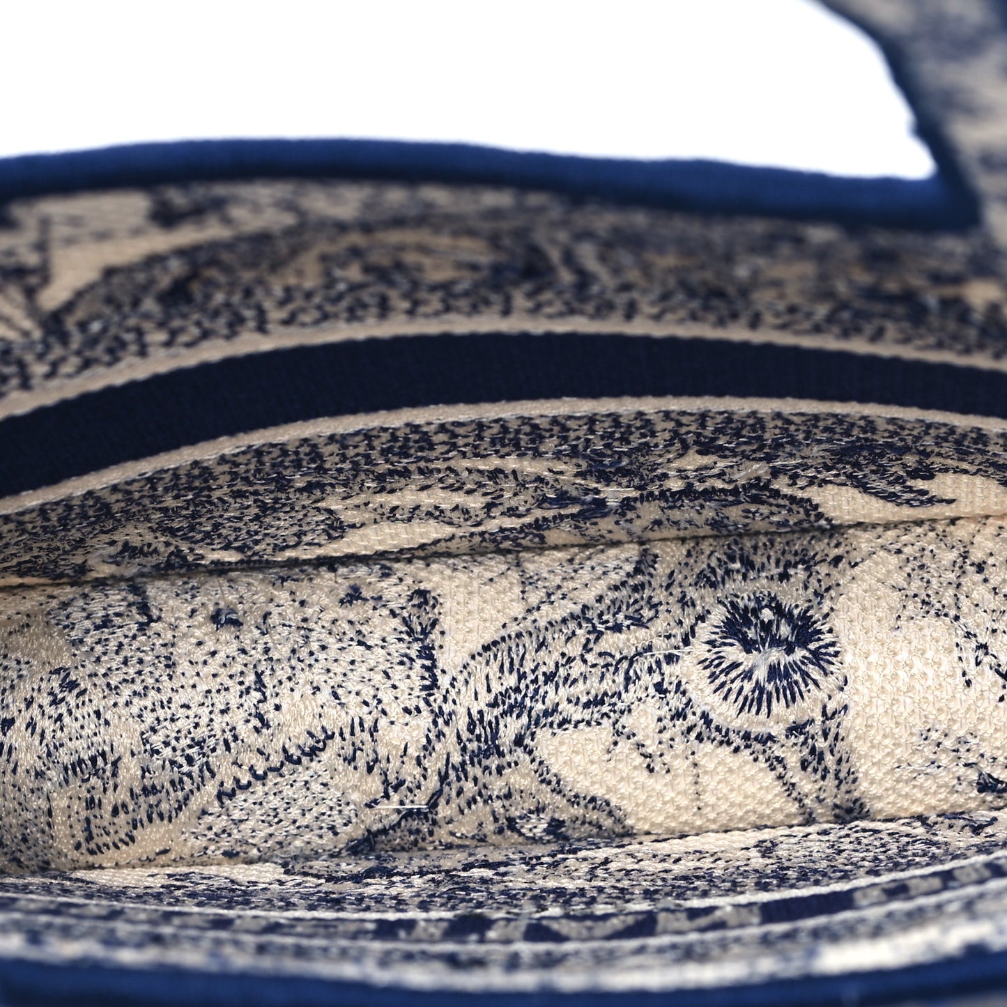 Canvas Embroidered Mini Toile De Jouy Book Tote  Blue