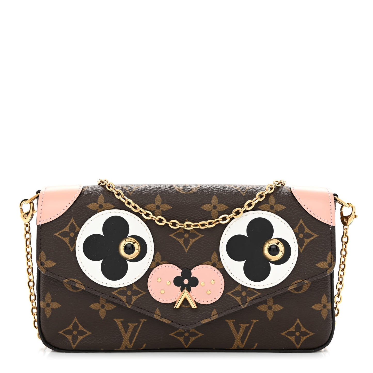 Monogram Valentine Dog Pochette Felicie Chain Wallet