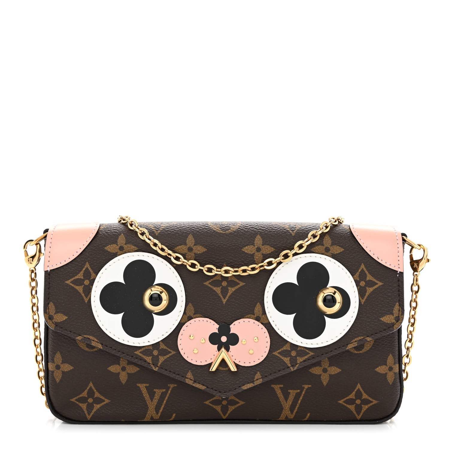 Louis Vuitton Monogram Valentine Dog Pochette Felicie Chain Wallet 1 of 10