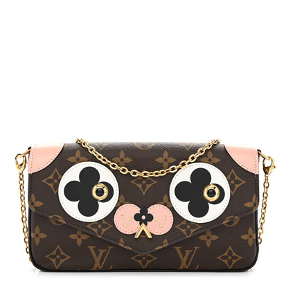 Louis Vuitton Monogram Valentine Dog Pochette Felicie Chain Wallet 1 of 10