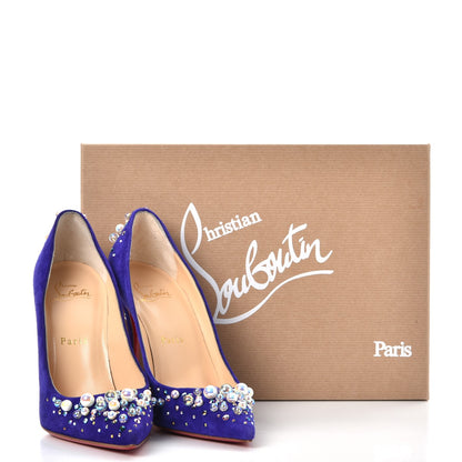 Christian Louboutin Suede Candidate 100 Pumps 37 Purple 10 of 10