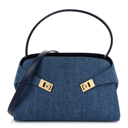 Salvatore Ferragamo Denim Medium Hug Bag 1 of 13