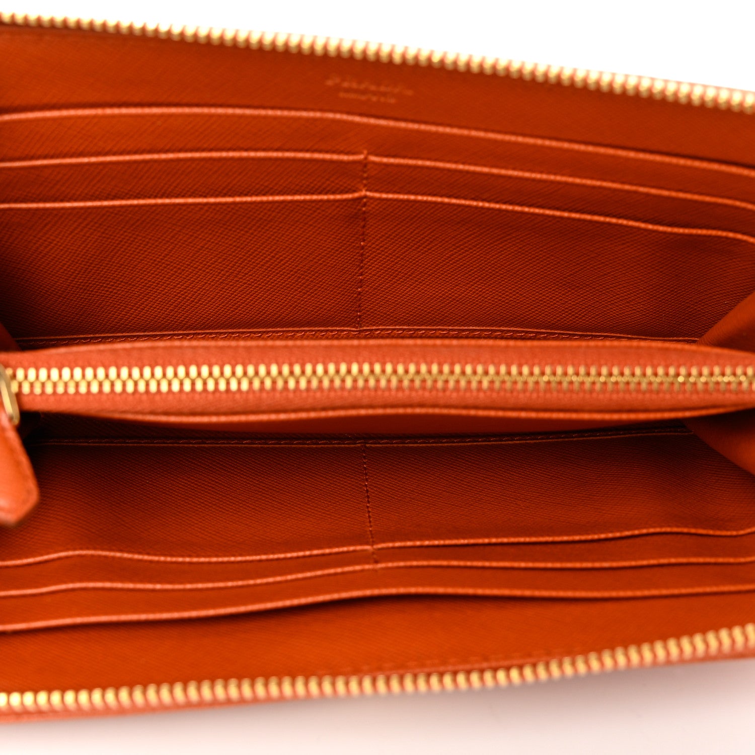 Prada Saffiano Metal Zip Around Wallet Papaya 5 of 7