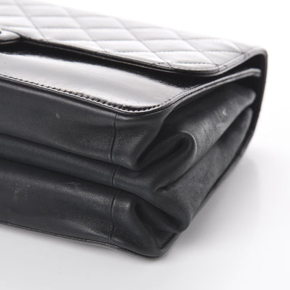 Chanel Aged Glazed Calfskin Quilted Straight Lined Flap Black 6 of 8