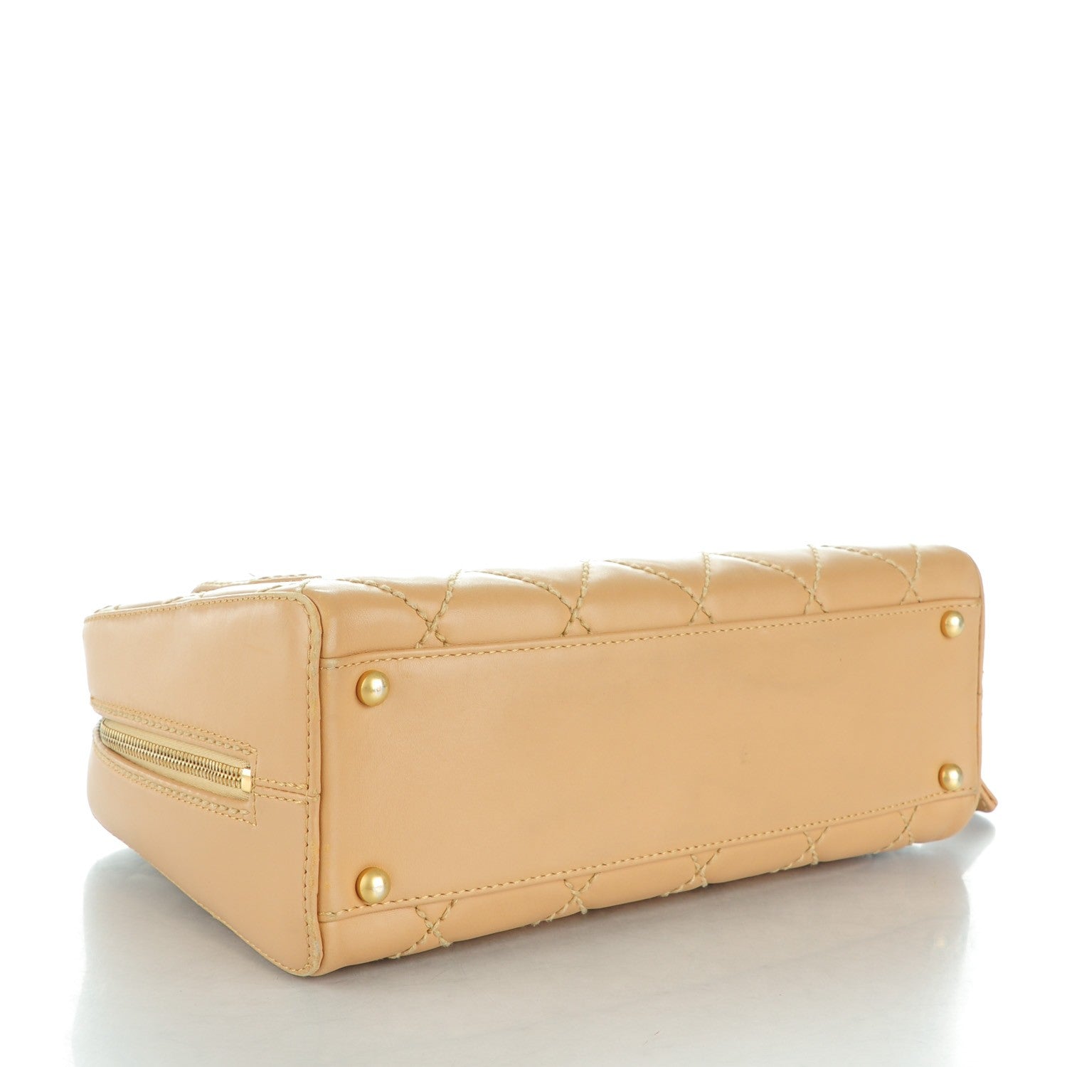 Chanel Calfskin Wild Stitch Top Handle Bag Beige 5 of 18