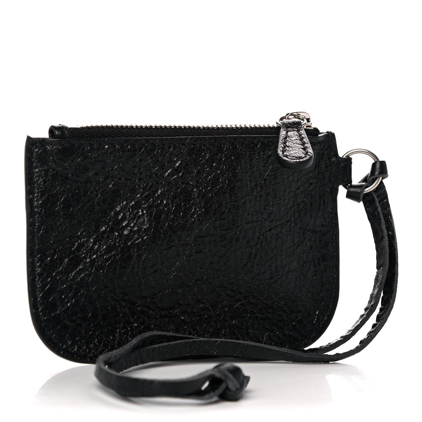 Agneau Giant 12 Silver Hardware Coin Purse Black