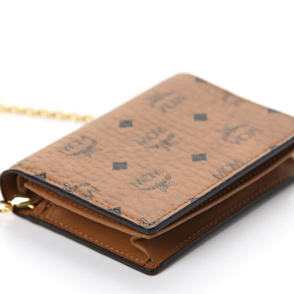 MCM Visetos Original Mini Chain Wallet Cognac 6 of 9