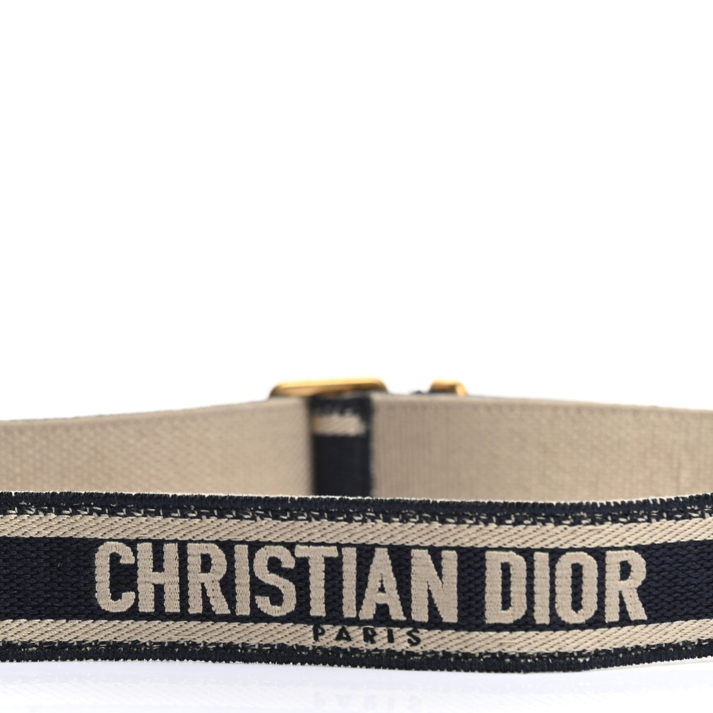 Canvas Embroidered Adjustable Shoulder Strap Black Beige