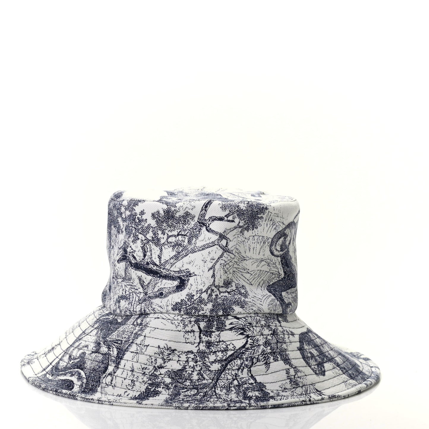 Cotton Toile De Jouy Bucket Hat 57 Blue