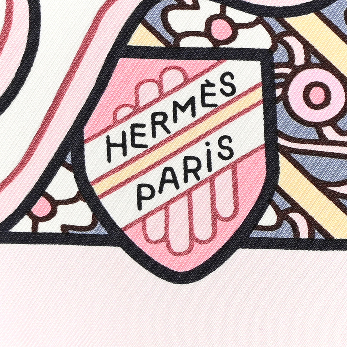 Hermes Silk Carre Duels Oniriques Scarf 90 Rose Pale Gris Jaune 2 of 7