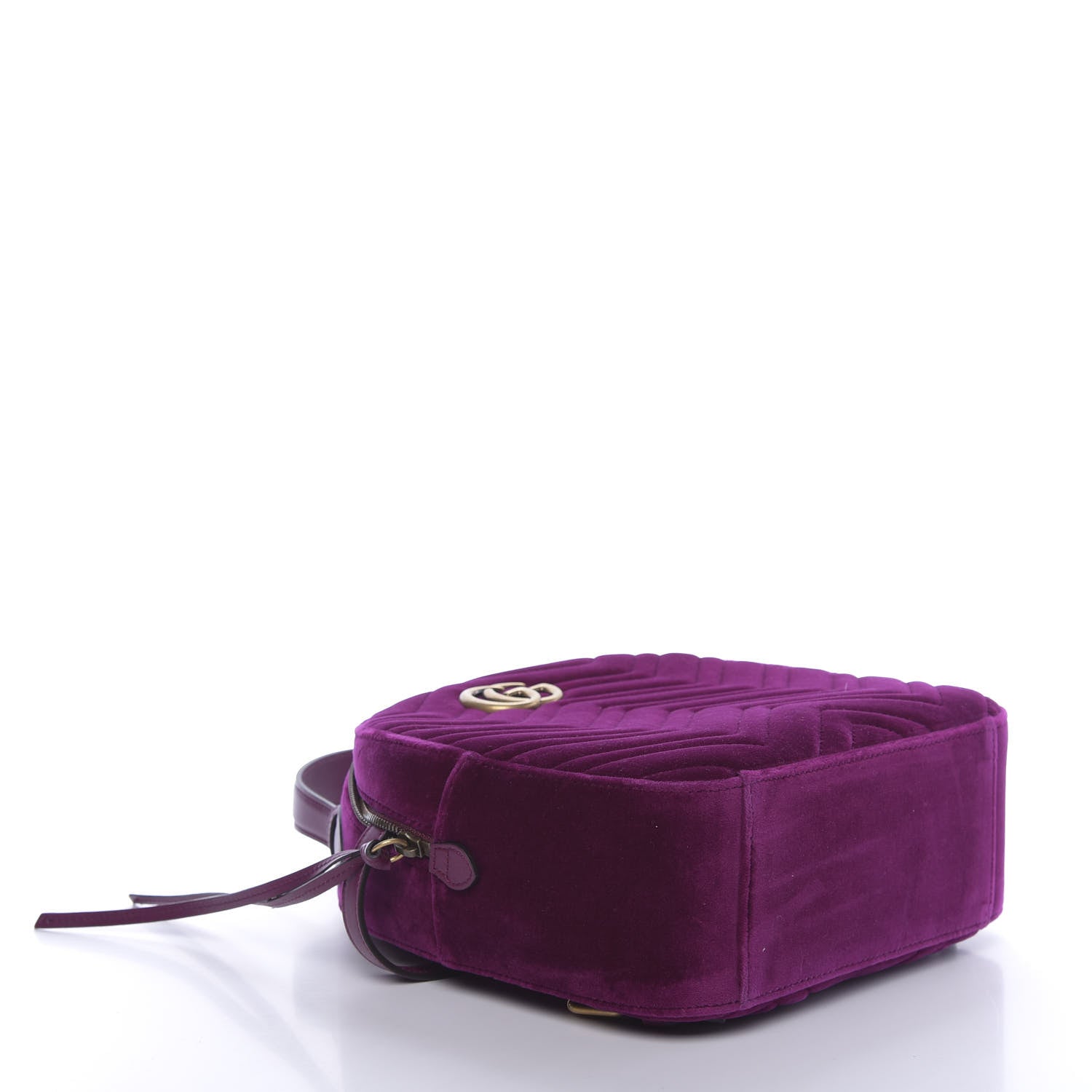 Gucci Velvet Matelasse GG Marmont Dome Backpack Fuchsia Violet Cyclamen 3 of 9