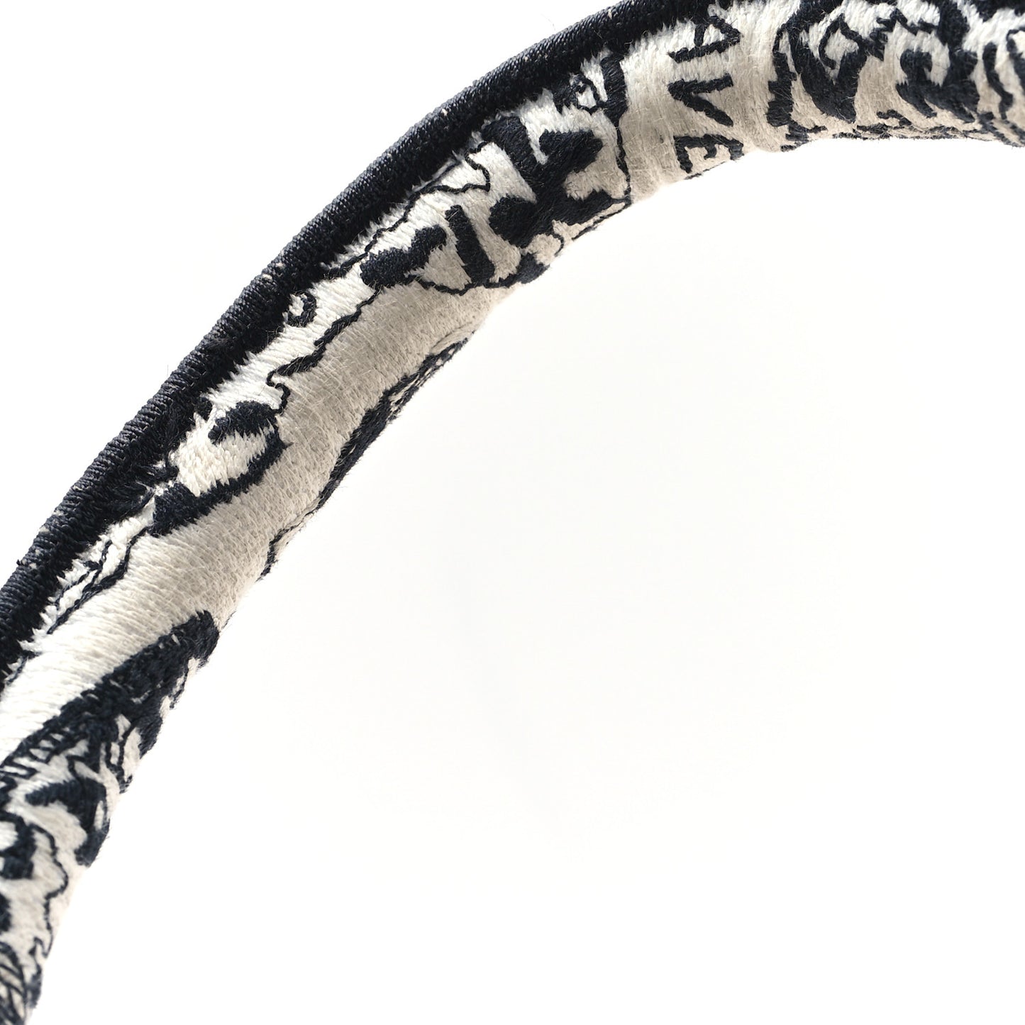 Canvas Embroidered Medium Plan De Paris Book Tote White Black