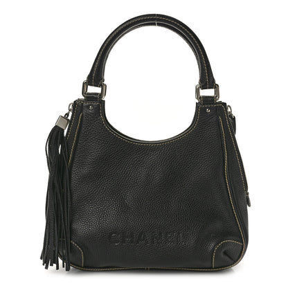 Chanel Grained Calfskin Tassel Hobo Black 1 of 10