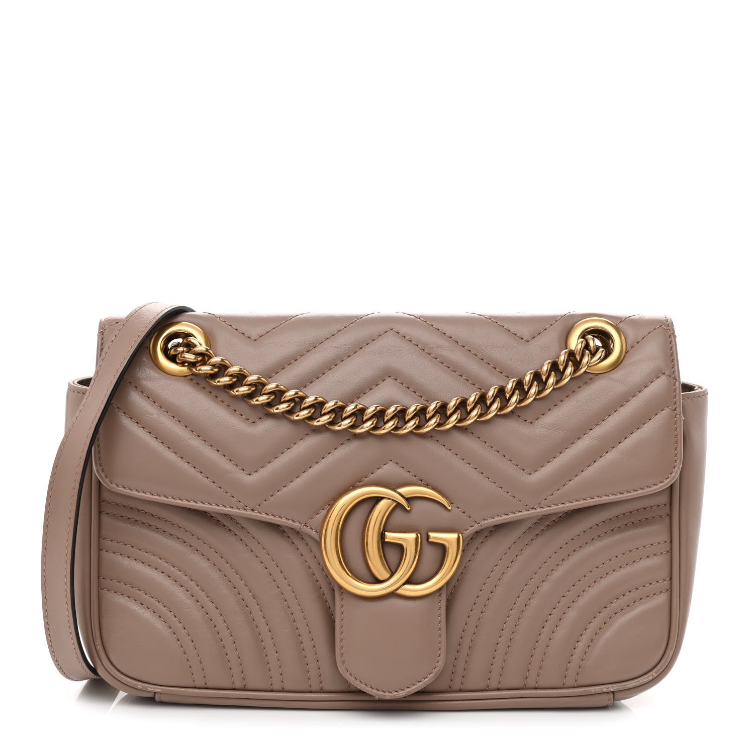Gucci Calfskin Matelasse Small GG Marmont Shoulder Bag Porcelain Rose 1 of 12