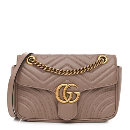 Gucci Calfskin Matelasse Small GG Marmont Shoulder Bag Porcelain Rose 1 of 12
