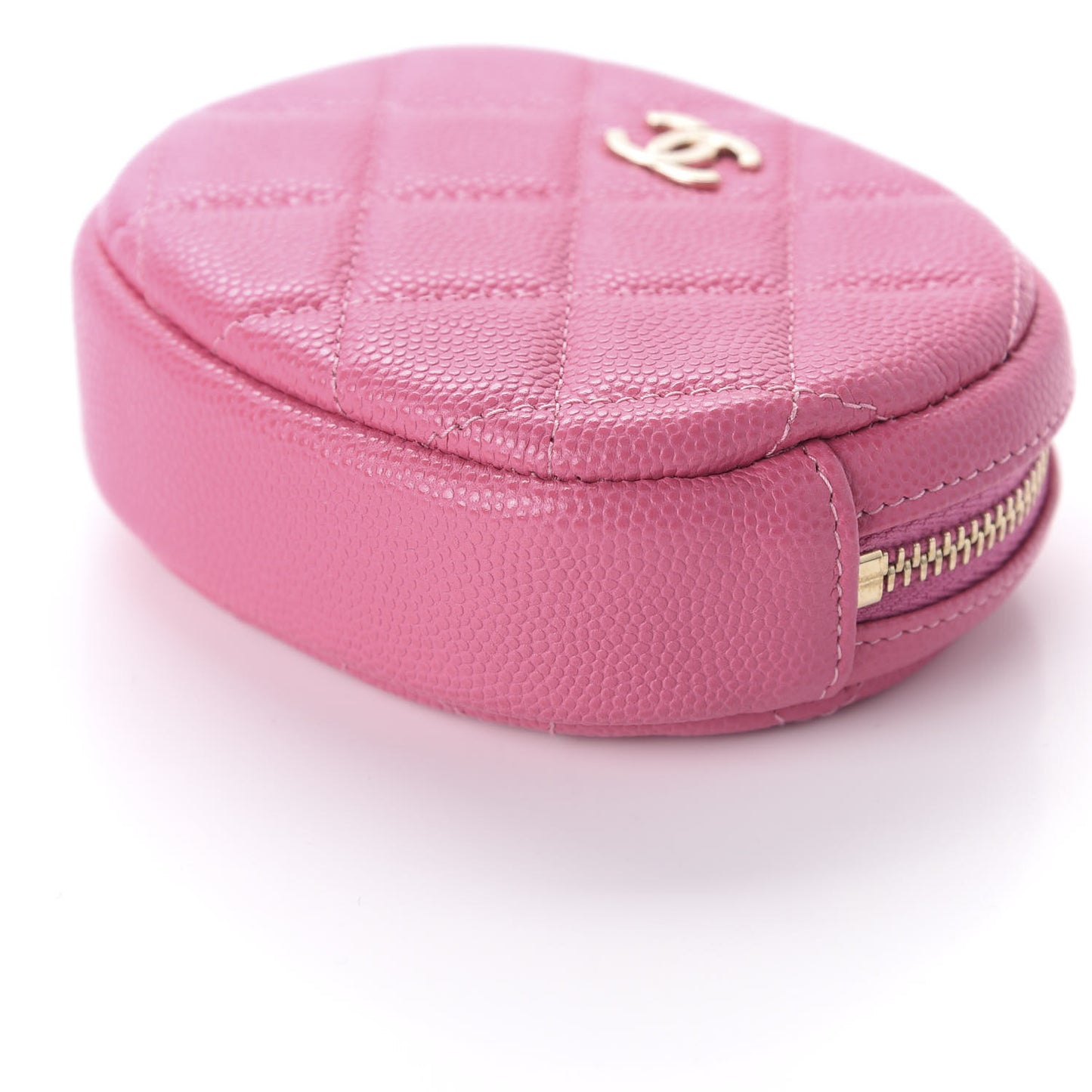 Caviar Quilted Zip Around Classic Coin Purse Pink