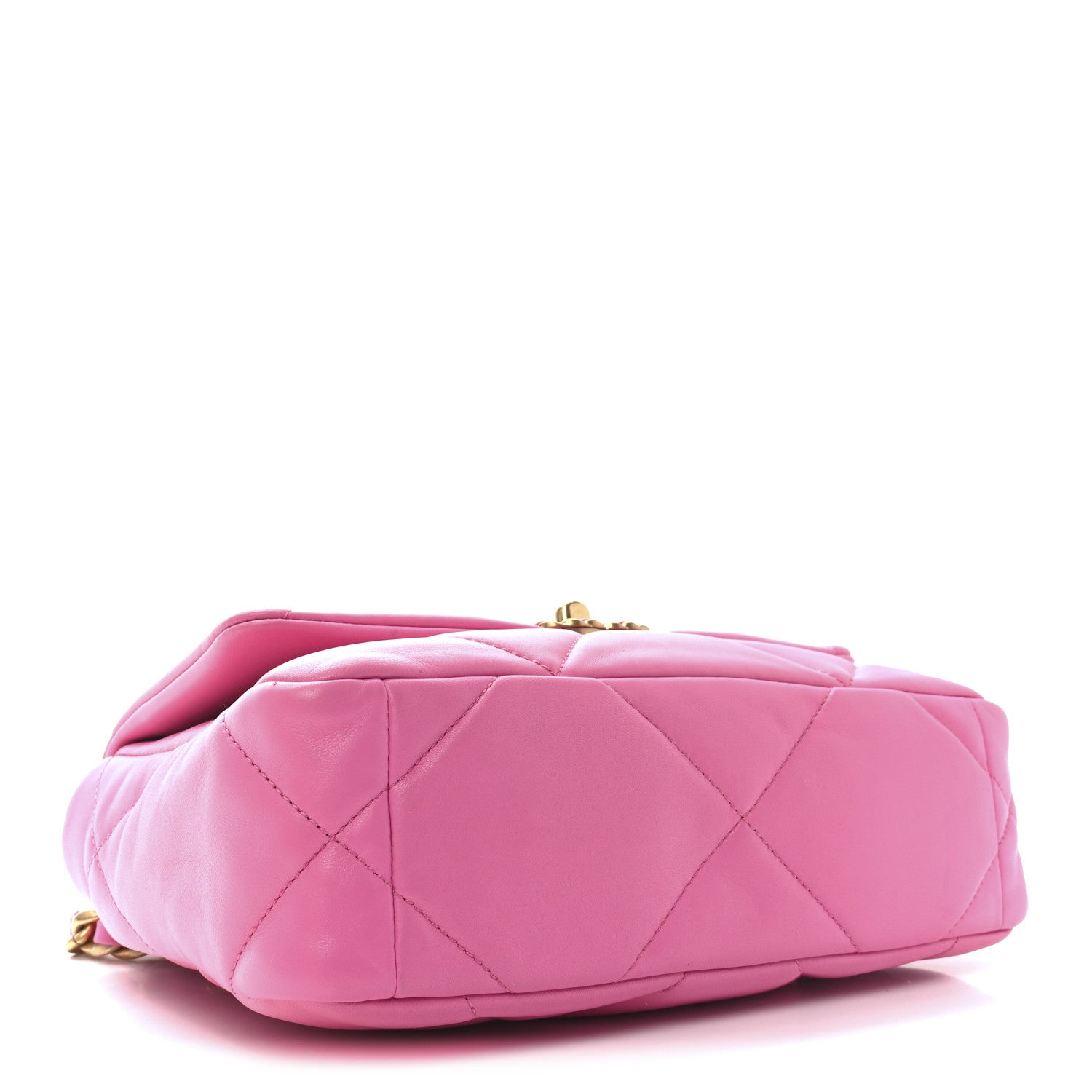 Chanel Shiny Lambskin Quilted Medium Chanel 19 Flap Neon Pink 4 of 11