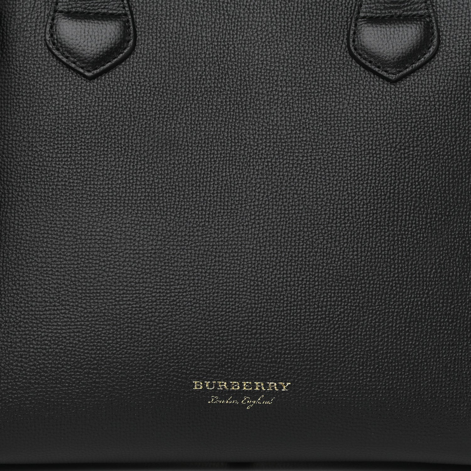 Burberry Derby Calfskin House Check Medium Banner Tote Black 8 of 10