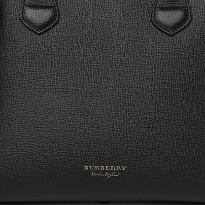 Burberry Derby Calfskin House Check Medium Banner Tote Black 8 of 10
