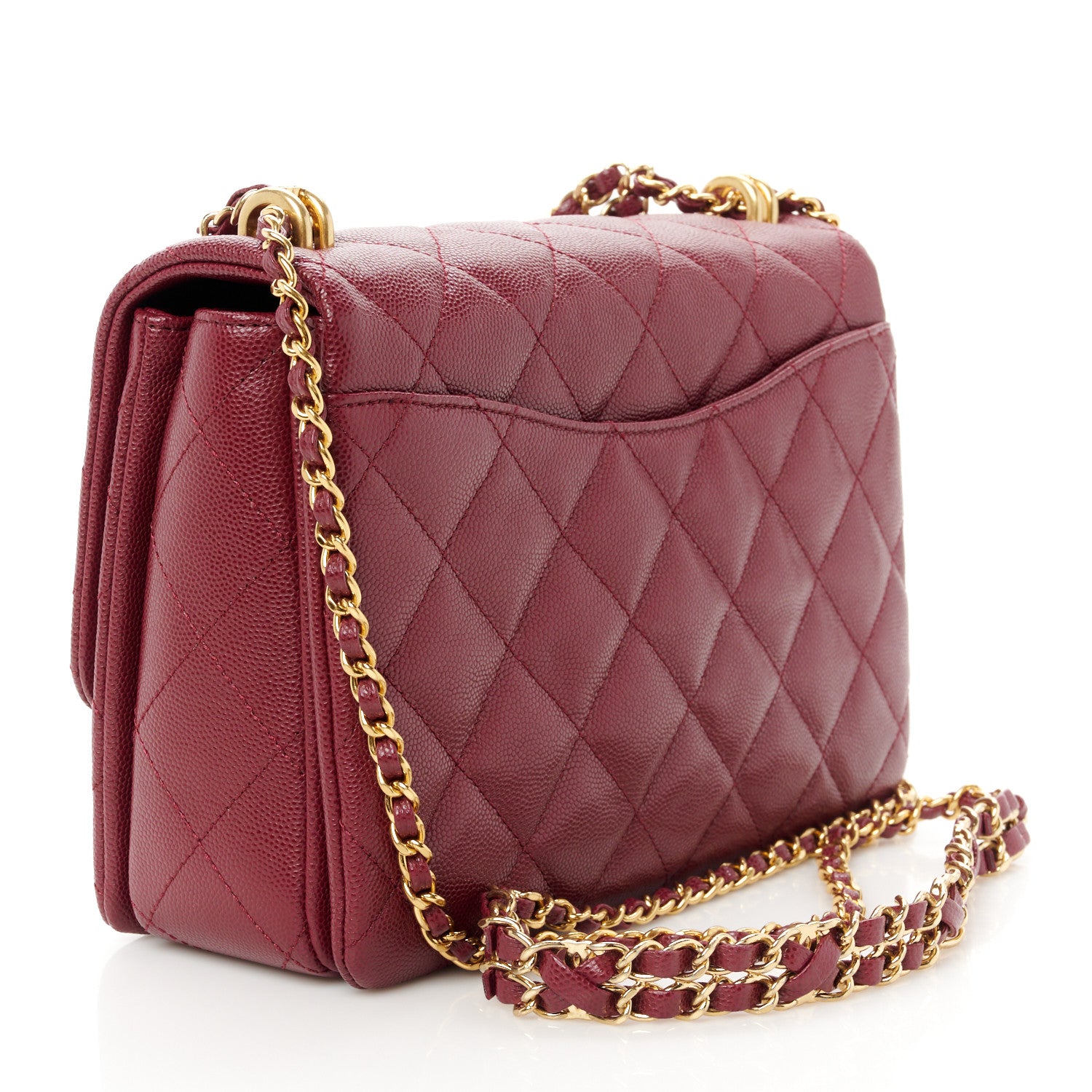 Chanel Caviar Quilted Coco First Flap Burgundy 3 of 11