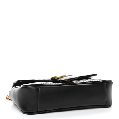 Gucci Calfskin Matelasse Mini GG Marmont Shoulder Bag Black 3 of 4