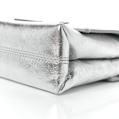 Off-White Calfskin Metallic Small Binder Clip Crossbody Silver 8 of 8
