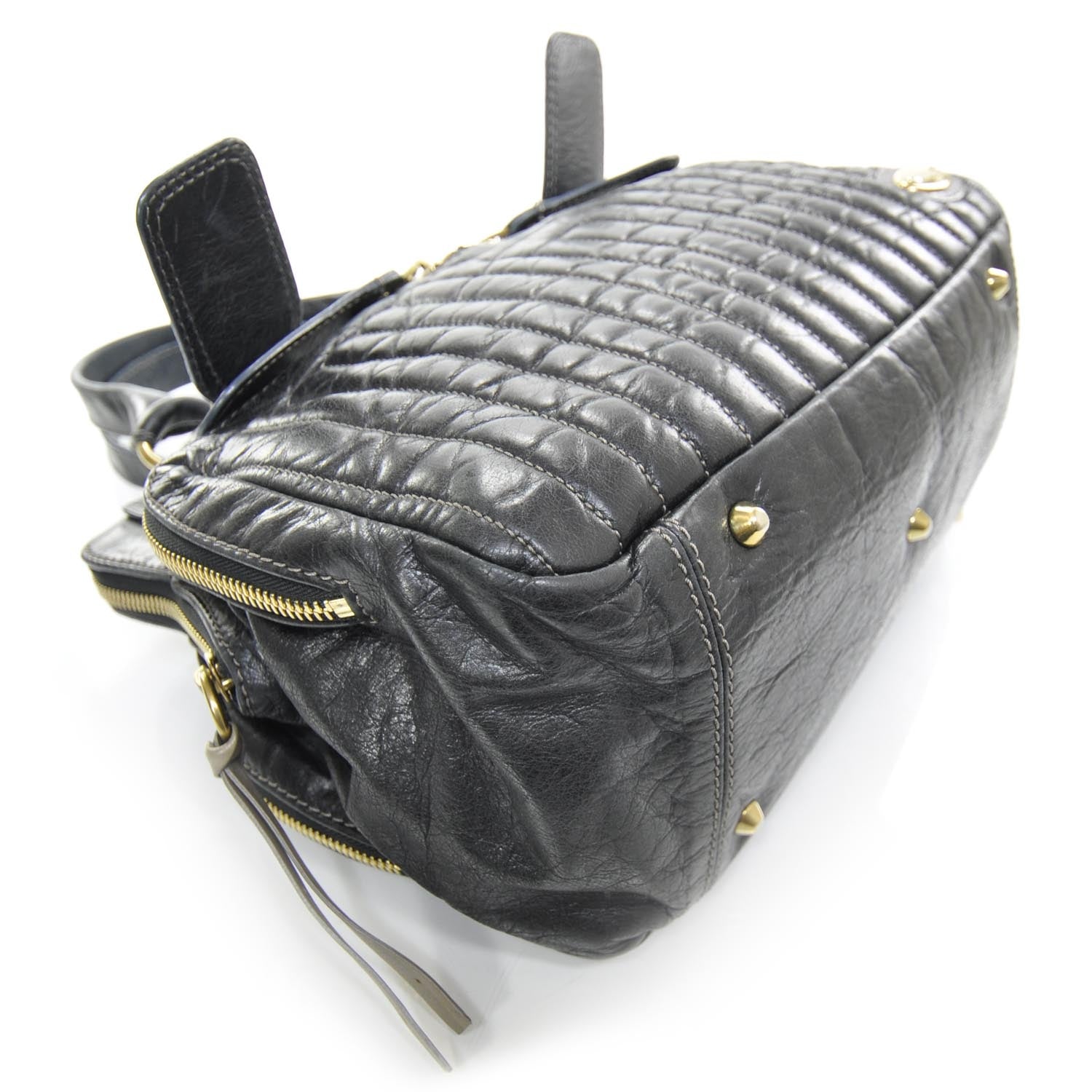 Chloe Leather Quilted Large Bay Tote Black 5 of 10